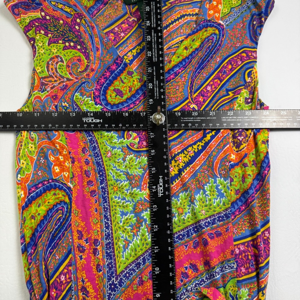Lauren Ralph Lauren Women Multicolor Paisley Viscose Midi Dress Sze L Sleeveless - Picture 5 of 16